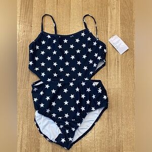 AMERICANA Side-Cutout Swimsuit for Girls Size XXL (18) NWT